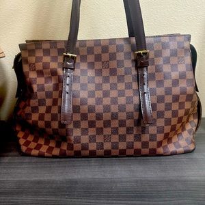 Authentic Louis Vuitton Damier Ebene Chelsea Canvas Handbag